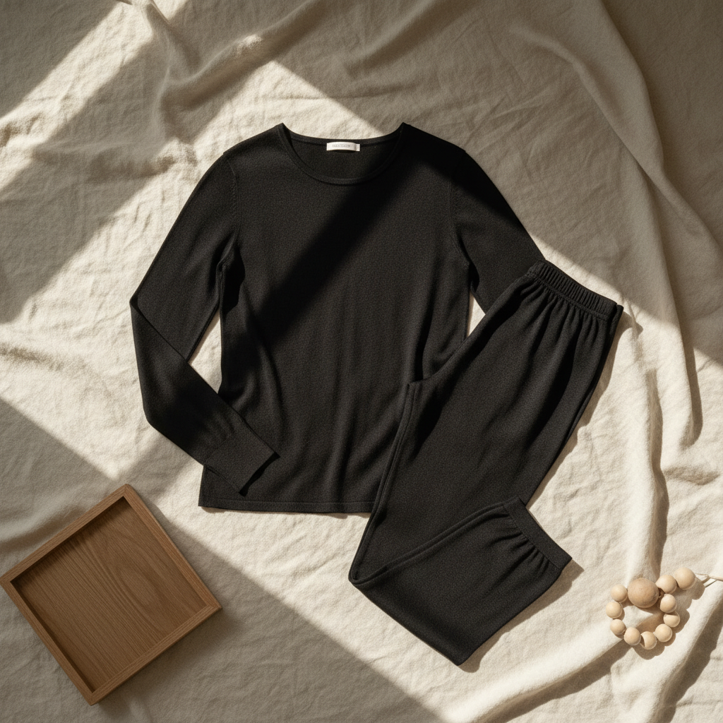 Пижамный комплект из трикотажного шелка - 100% натуральный шелк