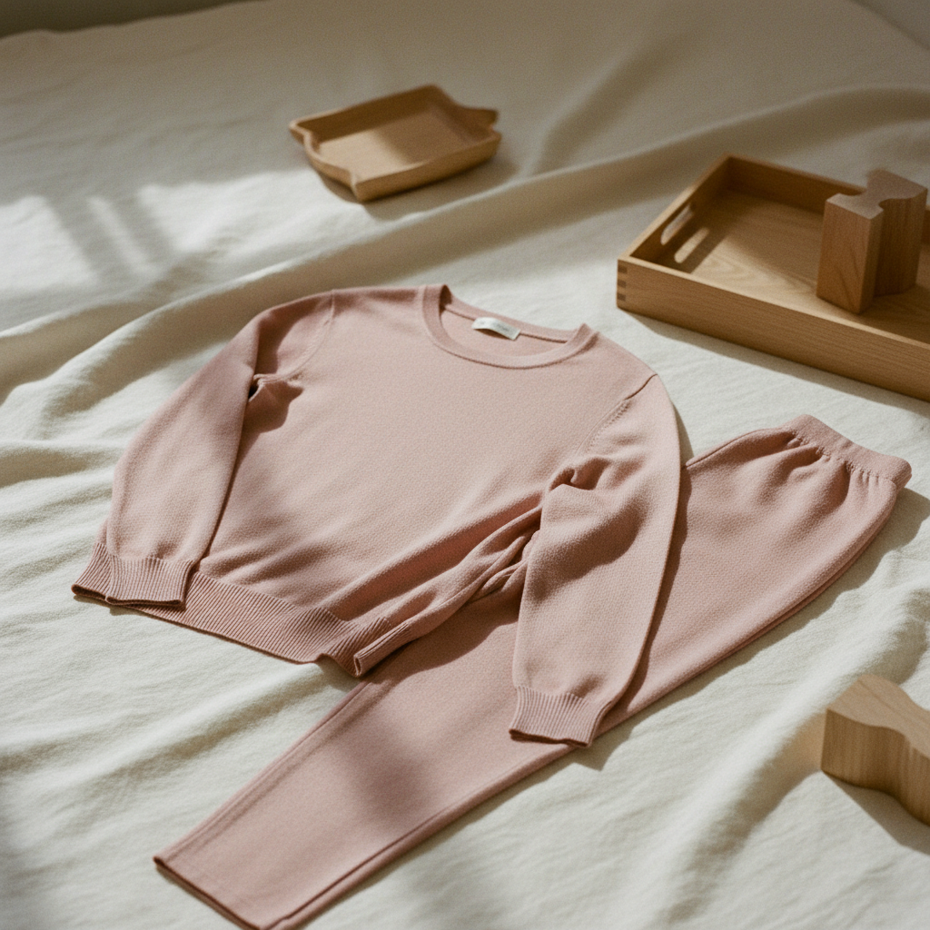 Пижамный комплект из трикотажного шелка - 100% натуральный шелк